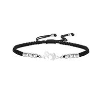 Amaxer Pulsera trenzada ajustable con símbolo de Om Breathe para mujer, símbolo sánscrito, yoga, armonía espiritual, Aum Om Ohm, talla única, Acero inoxidable, Acero inoxidable.