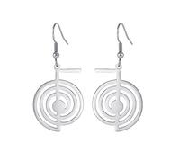 Amaxer Reiki Cho Ku Rei - Aretes de energía curativa para yoga, protección de geometría sagrada, amuleto colgante para mujer, Acero inoxidable