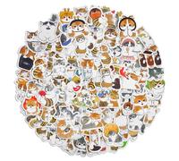 Amaxiu 100 piezas de pegatinas de gato kawaii, pegatinas de gato divertidas, impermeable sticker kawaii para álbumes de recortes, botellas de agua, portátiles, teléfonos, equipaje, patinetas (B)