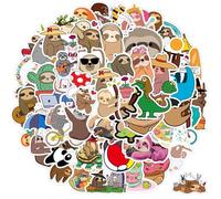 Amaxiu 100 Piezas Lindas Pegatinas de Perezoso, Pegatinas de Regalo de Perezoso Animal, Pegatinas de Botella de Agua de Vinilo de Dibujos Animados Impermeables, Regalos Álbum de Recortes