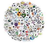 Amaxiu 120 Piezas Pegatinas de Fútbol, Pegatinas de Vinilo Impermeables, Pegatinas de Fútbol de Dibujos Animados, Regalos para Amantes del Fútbol para Equipaje, Niños, Adolescentes, Adultos