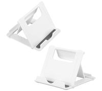 Amaxiu 2 soportes plegables para teléfono, mini soporte para teléfono celular, multiángulo, soporte portátil para teléfono móvil, para escritorio, hogar, ver películas y videos (blanco)