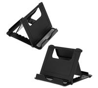 Amaxiu 2 soportes plegables para teléfono, mini soporte para teléfono celular, multiángulo, soporte portátil para teléfono móvil, para escritorio, hogar, ver películas y videos (negro)