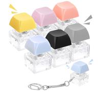 Amaxiu 6 llaveros de teclado de colores pastel, interruptores verdes, llavero de teclado antiestrés, para hombres y mujeres, sin luz (A)