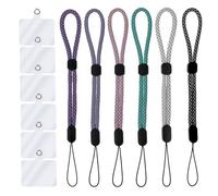 Amaxiu Lot de 6 Correas de muñeca ajustables para teléfono, Correa de teléfono móvil, correa de cámara, correas de teléfono, Correa universal para llaves, billetera, Estilo E., Talla única