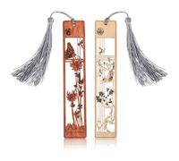 Amaxiu - Marcapáginas de madera hechos a mano, 2 unidades, regalo de San Valentín para él y ella - Marcapáginas vintage - Regalo de aniversario de boda - Regalo para hombre y mujer
