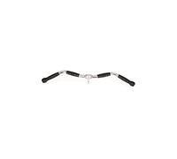 Amaya Sport Barra Bíceps Tríceps, Agarra 72 cm, Barra Curva Acero Recubierto de Caucho Negro, Barra Z con Sujeción Segura de Pesas, Mango Antideslizante y Cómodo