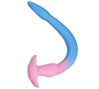 AMAZBEE Consolador Anal de Silicona Tentáculo Consolador Pulpo xxl Extra Largo con Base Estimulante Anal Plug Anal Suave Juguete Sexual Parejas Sexo Extremo (Blue-S)