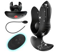 AMAZBEE Plug Anal Hinchable, Juguete Ajustable Dildo Gigante Con Válvula de Liberación Twist Plug Anal Masajeador de la Próstata Estimulador G Juguete Sexual para Hombres Mujeres (electrify)