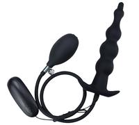 AMAZBEE Plug Anal Vibrador Hinchable de Silicona con Bomba 12 Patrones de Vibración Masturbador Femenino Bolas Anales Separador Anal SM Juguetes Sexuales Para Mujeres Hombres Parejas