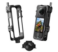 AMAZEAR Funda protectora de metal para accesorios de aire Insta360 X4, Insta 360 X4 Air, marco multifunción, jaula de aluminio con construcción más fuerte, varios soportes de expansión, metal negro