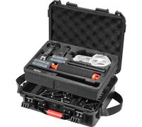 AMAZEAR Funda rígida para cámara Insta360 X5 y accesorios, funda protectora rígida impermeable para Insta 360 X4/X5, kit combinado con correa para el hombro, doble capa, color negro