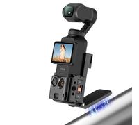 Amazear Jaula de metal compatible con DJI OSMO Pocket 3, Pocket3 Accesorios, funda protectora, adaptador de expansión multifuncional con bloqueo de liberación rápida, soporte magnético trasero, color