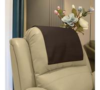 AmazeCov - Funda de reposacabezas para asiento tapiz,Protector de reposacabezas de piel sintética para sillón reclinable, funda de sillón de cine para el hogar o la oficina (Chocolate)