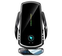 AmazeFan Qi 15W Cargador Inalámbrico Coche, Wireless Car Charger, Soporte movil Coche Cargador inalambrico Compatible con Samsung iPhone Huawei, etc 360° rotación Soporte movil Coche con Cargador