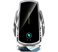 AmazeFan Qi 15W Cargador Inalámbrico Coche, Wireless Car Charger, Soporte movil Coche Cargador inalambrico Compatible con Samsung iPhone Huawei, etc 360° rotación Soporte movil Coche con Cargador