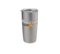 AMAZIGH NI - TIFINAGH AMAZIGH ART Y YO SOY KABYLE ARGELIA Vaso térmico de acero inoxidable de doble pared