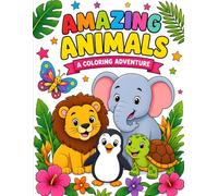 Amazing Animals Coloring Book for Kids Ages 3-6: 30 Fun Animal Picture with Farm, Water, Jungle, Forest, Polar Animals, Insects & Birds.