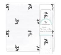 Amazing Baby by Swaddledesigns, Manta de Muselina Para Bebé, Algodón Prémium, Palmeras, Negro