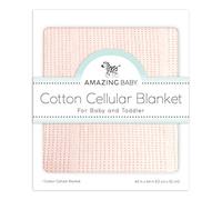 Amazing Baby by Swaddledesigns, Manta de Tela Calada de Algodón Prémium Para Bebés y Niños, Rosa Claro, 112 X 112 cm