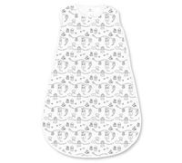 Amazing Baby by Swaddledesigns, Saquito de Dormir de Algodón con Cremallera de 2 Vías, Aldea, Negro, Mediano, 6-12 Meses