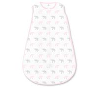 Amazing Baby by Swaddledesigns, Saquito de Dormir de Algodón con Cremallera de 2 Vías, Elefantes Pequeños, Rosa Pastel, Mediano, 6-12 Meses