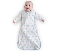 Amazing Baby by Swaddledesigns, Saquito de Dormir de Algodón con Cremallera de 2 Vías, Elefantes Pequeños, Plata, Mediano, 6-12 Meses