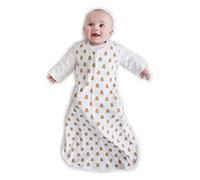 Amazing Baby by Swaddledesigns, Saquito de Dormir de Algodón con Cremallera de 2 Vías, Oso Pequeño, Camello, Pequeño 0-3 Meses