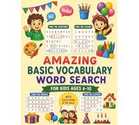 Amazing Basic Vocabulary Word Search for Kids Ages 6-10: Fun Large Print Puzzles with Simple Outlines, Educational Labels, and Solutions in the Back (MiniMinds Studio Word Search Books for kids)