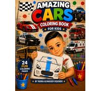 Amazing Cars Coloring Book for Kids: 24 Fun Coloring Pages of Cars, Trucks & Construction Vehicles