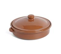 Amazing Cookware - Cacerola Llana de Barro con Tapa (20 cm)