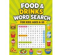 Amazing Food & Drinks Word Search for Kids Ages 6-10: Large Print Puzzle Book with Simple Outlines, Educational Labels, and Fun Vocabulary Learning (MiniMinds Studio Word Search Books for kids)