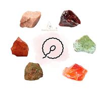 Amazing Gemstone Cristales para la Fertilidad, Juego de 6 Cristales y Piedras Curativas Cornalina, Unakita, Piedra Lunar Durazno, Granate, Jaspe Rojo y Vesuvianita Kit De Cristal De Fertilidad