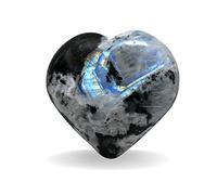 Amazing Gemstone Piedra de la palma del corazón, piedra de la preocupación del masaje del bolsillo para el equilibrio natural de chakra del cuerpo, la cura del reiki y la rejilla Piedra Lunar Arcoíris