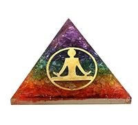 Amazing Gemstone Pirámide de orgón grande, cristal de pirámide de chakra de ónix, pirámide de orgonita de Buda, pirámides de órgano, curación de energía positiva