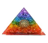 Amazing Gemstone Pirámide de orgón grande, cristal de pirámide de chakra Onxy, pirámide de orgonita Sri Yantra, pirámides de órgano, curación de energía positiva