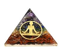 Amazing Gemstone Pirámide de orgón grande, cristal natural de pirámide de chakras, pirámide de orgonita de Buda, pirámides de órgano, curación de energía positiva