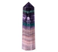Amazing Gemstone Torres de cristal de fluorita ~ Obelisco de punto curativo natural para reiki y rejilla (2 a 3 pulgadas)
