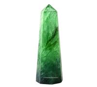 Amazing Gemstone Torres de cristal de fluorita verde, obelisco de punto curativo natural para reiki y rejilla (2 a 3 pulgadas)