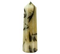 Amazing Gemstone Torres de cristal de turmalina verde en cuarzo ~ Obelisco de punto curativo natural para reiki y rejilla (2 a 3 pulgadas)