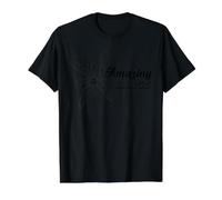 Amazing Grace Christian Floral Faith Camiseta gráfica económica, Hombre, Negro, L