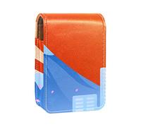 Amazing Japan Tower Sunset - Estuche portátil para pintalabios para viajes, mini caja de almacenamiento de lápiz labial con espejo para mujeres y mujeres, bolsa de cosméticos de cuero, Varios colores, 9.5x2x7 cm/3.7x0.8x2.7 in