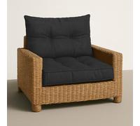 Amazinggirl Cojín Lounge Muebles Jardín - Cojín de Asiento 50x50 cm Respaldo Rattan Ideal para balcón terraza salón Exterior Confort Acolchado Grueso Duradero Grafito