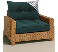 Amazinggirl Cojín Lounge Muebles Jardín - Juego: cojín 60x60 cm y Respaldo 40x60 cm Respaldo Rattan Ideal para balcón terraza salón Exterior Confort Acolchado Grueso Duradero Verde