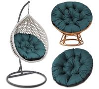 Amazinggirl Cojin para Silla Ratan et sillas Colgante 100 cm - cojín Redondo Jardin Cojines de Asiento Redondos para Hamaca Exterior o Interior Verde Sombra B