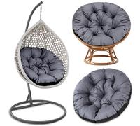 Amazinggirl Cojin para Silla Ratan et sillas Colgante 100 cm - cojín Redondo Jardin Cojines de Asiento Redondos para Hamaca Exterior o Interior Grafito Sombra B