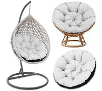 Amazinggirl Cojin para Silla Ratan et sillas Colgante 100 cm - cojín Redondo Jardin Cojines de Asiento Redondos para Hamaca Exterior o Interior Gris Claro Sombra B