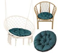 Amazinggirl Cojín Redondo Jardin para sillas Colgante et Silla Ratan 60 cm - Cojin para Hamaca Cojines Redondos de Asiento Exterior o Interior Verde Sombra B