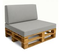 Amazinggirl Cojines para palets Espuma Exterior en Jardin Asiento 120x80 cm y Respaldo 120x40 cm - Cojín por Palet o Cojin jardín por Banco terraza balcón y Patio Gris Claro