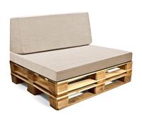 Amazinggirl Cojines para palets Espuma Exterior en Jardin Asiento 120x80 cm y Respaldo 120x40 cm - Cojín por Palet o Cojin jardín por Banco terraza balcón y Patio Lincoln Beige